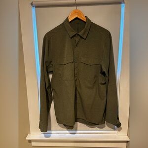 Men's Lululemon Airing Easy Overshirt Heathered Olive, Size Medium